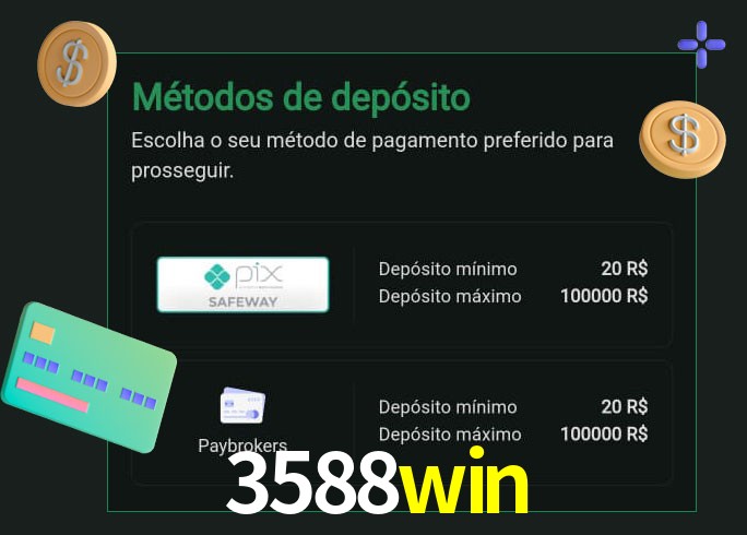 O cassino 3588win oferece uma grande variedade de métodos de pagamento